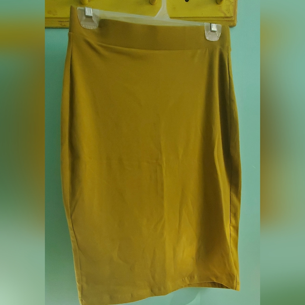 Mustardy Citron Pencil Skirt